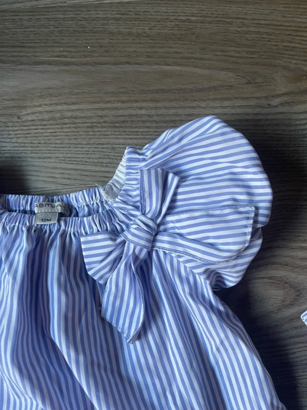 Habitual Girls 2-Piece Striped Dress & Bloomers Set Seersucker Coast Size 12 M